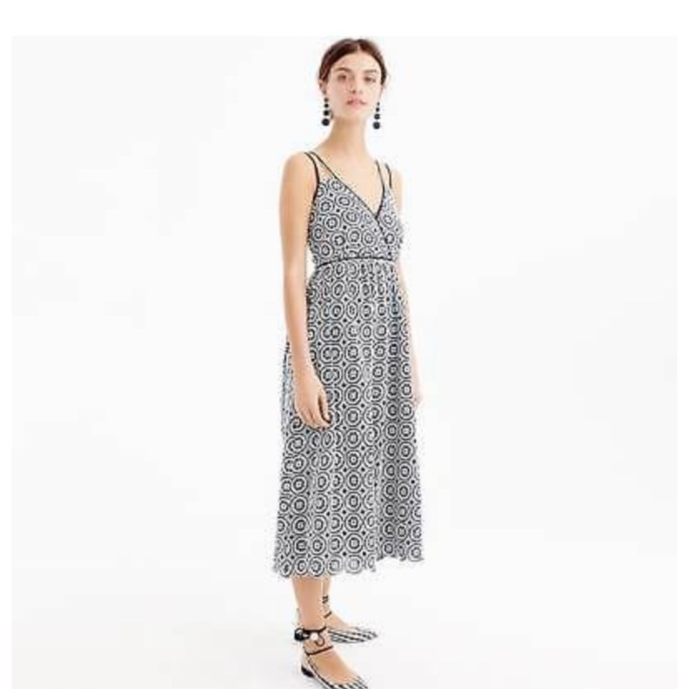 Navy & White J.Crew Eyelet Dress